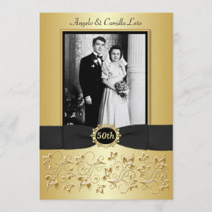 Invitation Modèle d'invitation pour photo de 50e anniversaire