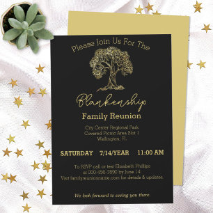 Invitation Modèle d'invitation pour réunion de famille Gold T