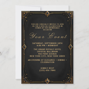 Invitation Modèle d'invitation pour soirée de gala de luxe