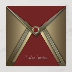 Invitation Modèle d'invitation rouge et or pour toutes occasi