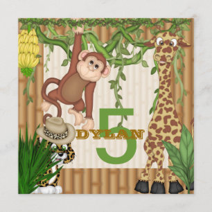Invitation Modèle d'invitation Safari 5e anniversaire