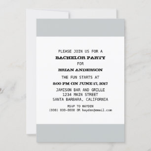 Invitation Modèle du Bachelor Party