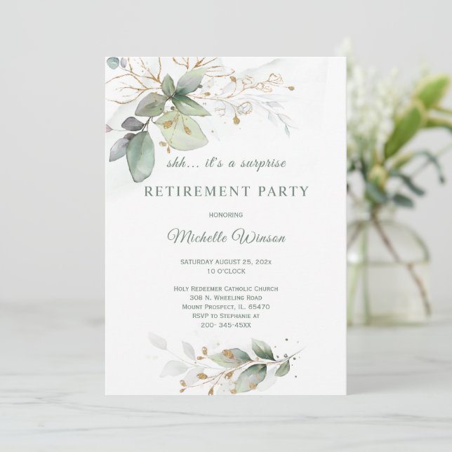 Invitation Modèle du parti de retraite personnalisé (Debout devant)