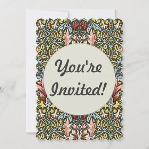 Invitation Modèle floral de tête de serpent de William Morris