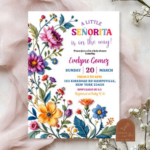 Invitation Modèle Floral mexicain Baby shower de broderie