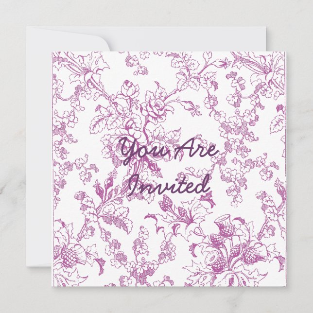 Invitation Modèle floral rose Chintz (Devant)