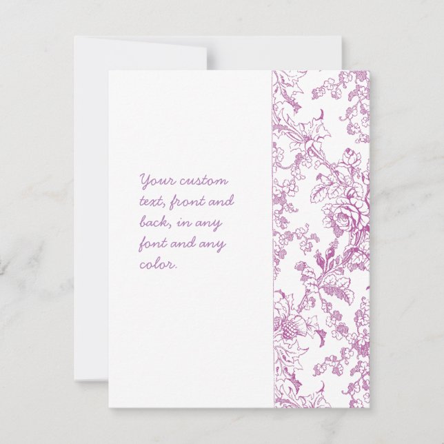 Invitation Modèle floral rose Chintz (Devant)