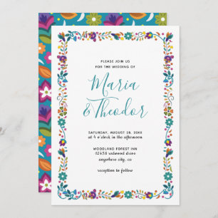 Invitation Modèle floral simple Mariage de style mexicain