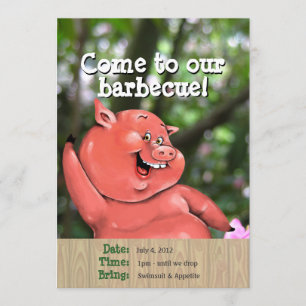 Invitation Modèle fou de coutume de barbecue d'été de rôti de