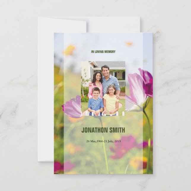 Invitation Modèle funéraire imprimable (Devant)