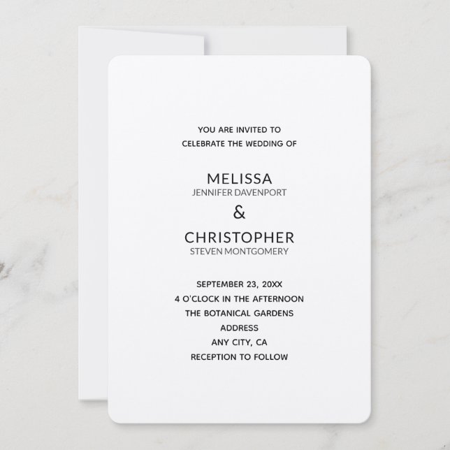 Invitation modèle mariage 2B (Devant)