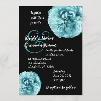 Invitation Modèle Mariage Aqua Blue Roses