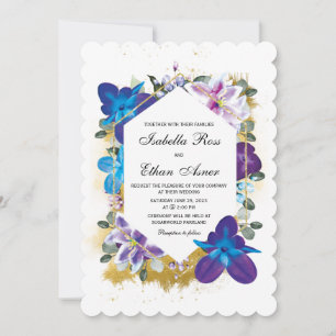 Invitation Modèle Mariage violet et bleu