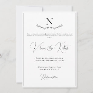 Invitation Modèle monogramme