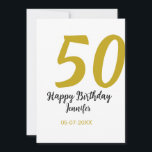 Invitation modèle noir 50e anniversaire ajouter nom date anné<br><div class="desc">conception modifiable</div>