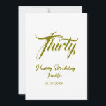 Invitation modèle or 30e anniversaire nom date année thi<br><div class="desc">conception modifiable</div>