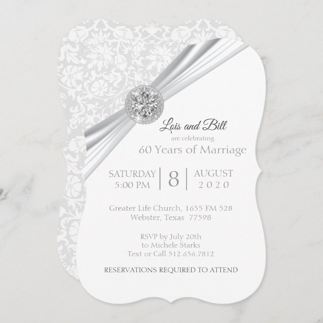 Invitation Modèle personnalisé - Conception 75e / 60e anniver (Devant / Derrière)