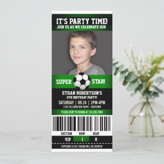Invitation Modèle photo d'anniversaire de football