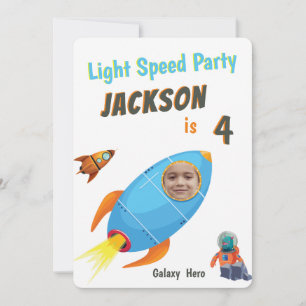 Invitation Modèle photo d'astronaute de Galaxy Hero