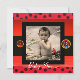 Invitation MODÈLE PHOTO de monogramme BLACK ROUGE