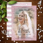 Invitation Modèle photo de Parties scintillant rose vif Douce<br><div class="desc">Joli,  moderne,  (faux) design modèle photo de parties scintillant pour ces jolies invitations à la fête juste pour elle.</div>
