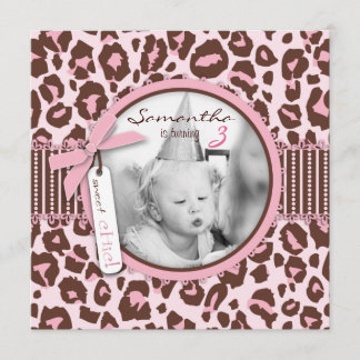 Invitation Modèle photo d'impression Cheetah