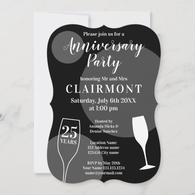 Invitation modèle pour une fête d'anniversaire de  (Devant)