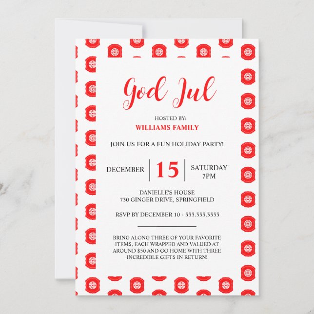 Invitation modèle pour une fête de Noël joyeuse (Devant)