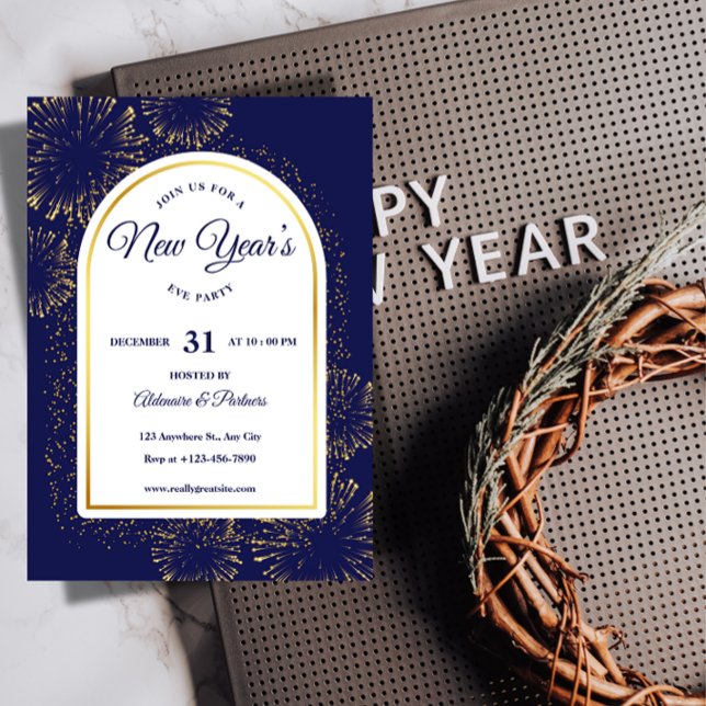 Invitation modèle pour une soirée du Nouvel An de  (Luxury Holiday Party Invitations)
