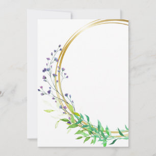 Invitation Modèle vierge avec fleurs bleues en éclaboussure