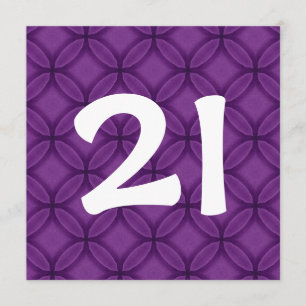 Invitation Modèle W1060 des cercles pourpres de la fête du 21