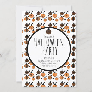 Invitation Modèles de citrouilles d'Halloween pour fête d'ann