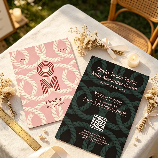 Invitation modèles de corde entrelacés symboliques mariage (Créateur téléchargé)