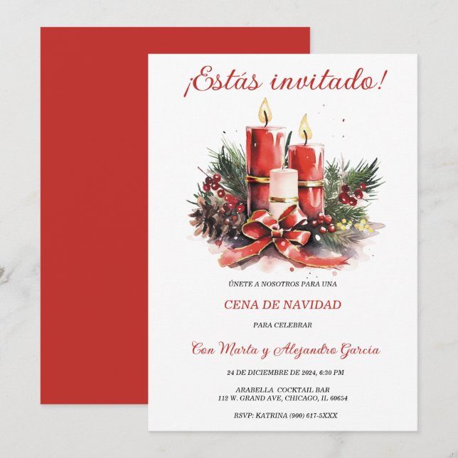 Invitation Modèles de Fêtes de Noël Personnalisés (Devant / Derrière)