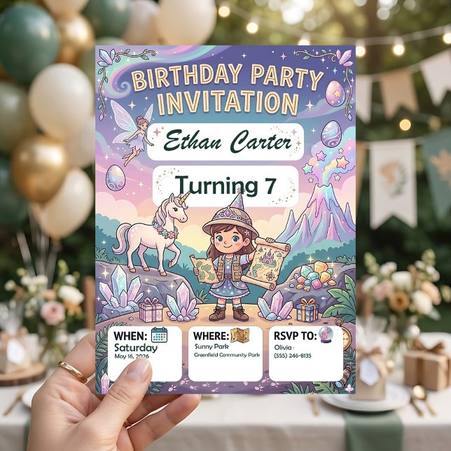 Invitation Modèles d'invitations d'anniversaire d'aventure (Créateur téléchargé)