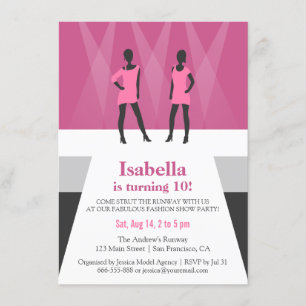 Invitation Modèles modernes Piste Mode Show Anniversaire