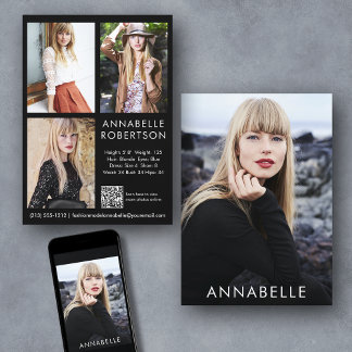 Invitation Modélisation moderne 4 modèle photo QR Code Comp C