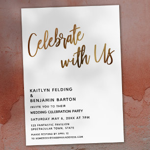 Invitation Moden Fêtez avec nous Réception de mariage d'or