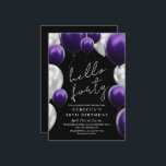 Invitation Modern 40th Birthday Black Silver Purple Balloons<br><div class="desc">Modern black and purple with silver invitation Template is perfect for stylish birthday party. Elegant-minimalistic themed invite is full of fun and modern design elements,  elegant calligraphy and modern fonts. Birthdays are special days,  and this invite can help it make a memorable for friends.</div>