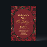 Invitation  Modern 50th Birthday Elegant Burgundy Gold Floral<br><div class="desc">Modern black and red with gold birthday invitation template is perfect for stylish birthday party. Elegant-minimalistic themed invite is full of fun and modern design elements,  elegant calligraphy and modern fonts. Birthdays are special days,  and this invite can help it make a memorable for friends.</div>