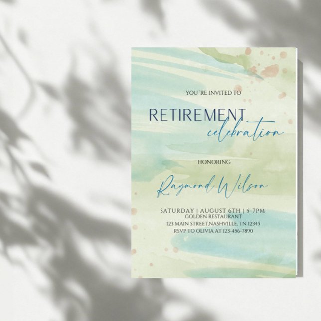 Invitation Modern Abstract Blob Retirement Party (Créateur téléchargé)
