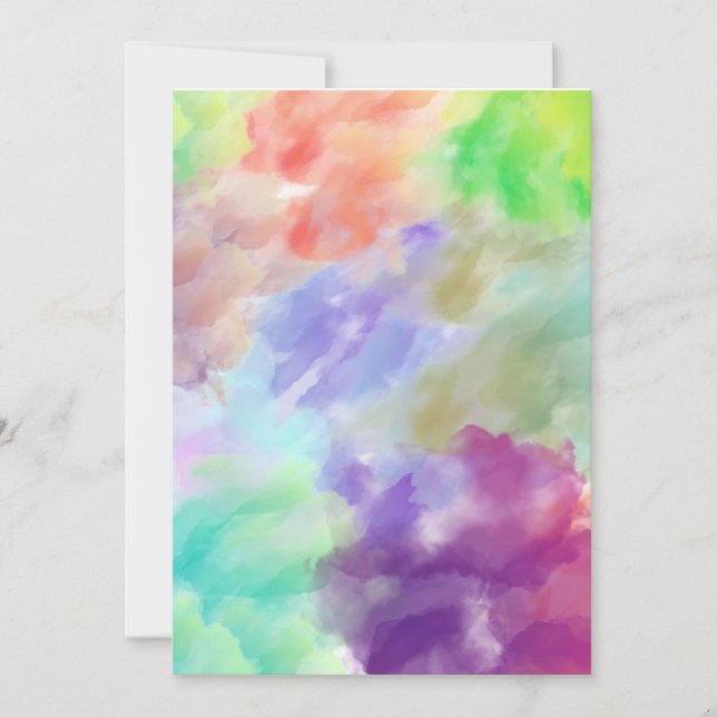 Invitation Modern Abstract Watercolor Clouds Colorful Pastel  (Devant)