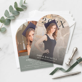 Invitation Modern Arch Photo Minimalist Graduation | PhotoPop
