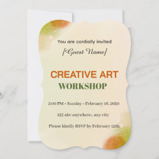 Invitation Modern Artistic Event Card | Creative Art Workshop