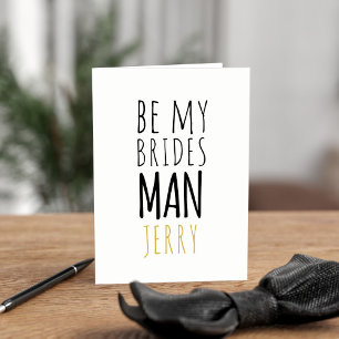 Invitation Modern Be My Bridesman Proposition Groomsman Card
