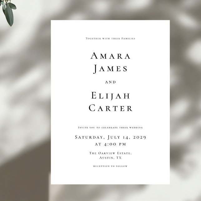 Invitation Modern Black and White Minimal Wedding (Créateur téléchargé)