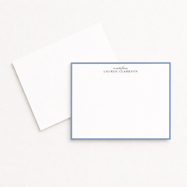 Invitation Modern Blue Border Personalized Note Card (Créateur téléchargé)