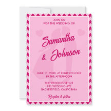 Modern Blush Pink Chevron Stripe Photo Wedding