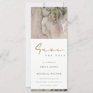 INVITATION MODERN BLUSH ROSE GOLD AGATE SAVE THE DATE 