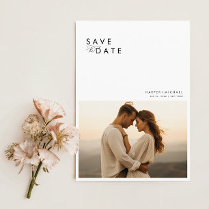 Invitation Modern Boho 4 Photo Collage Mariage Enregistrer La